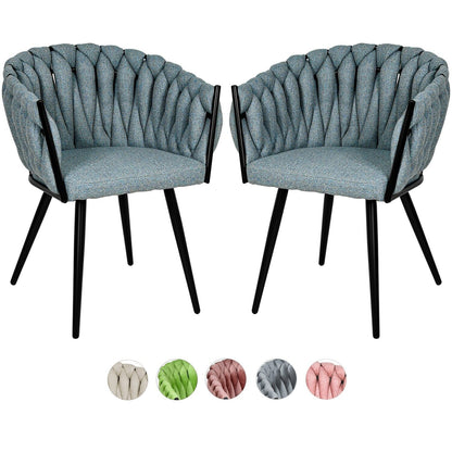 Silla Comedor Patron Tejido Elegante Moderno Verde Petróleo