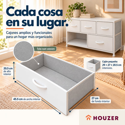 Comoda Cajonera Horizontal 5 Cajones Organizador Acero Nordico
