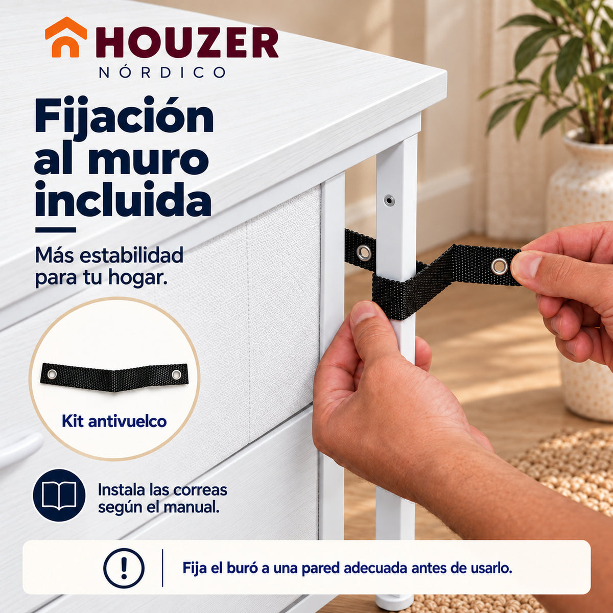 Set De 2 Buros Mesas De Noche 4 Cajones Organizador Acero Nordico