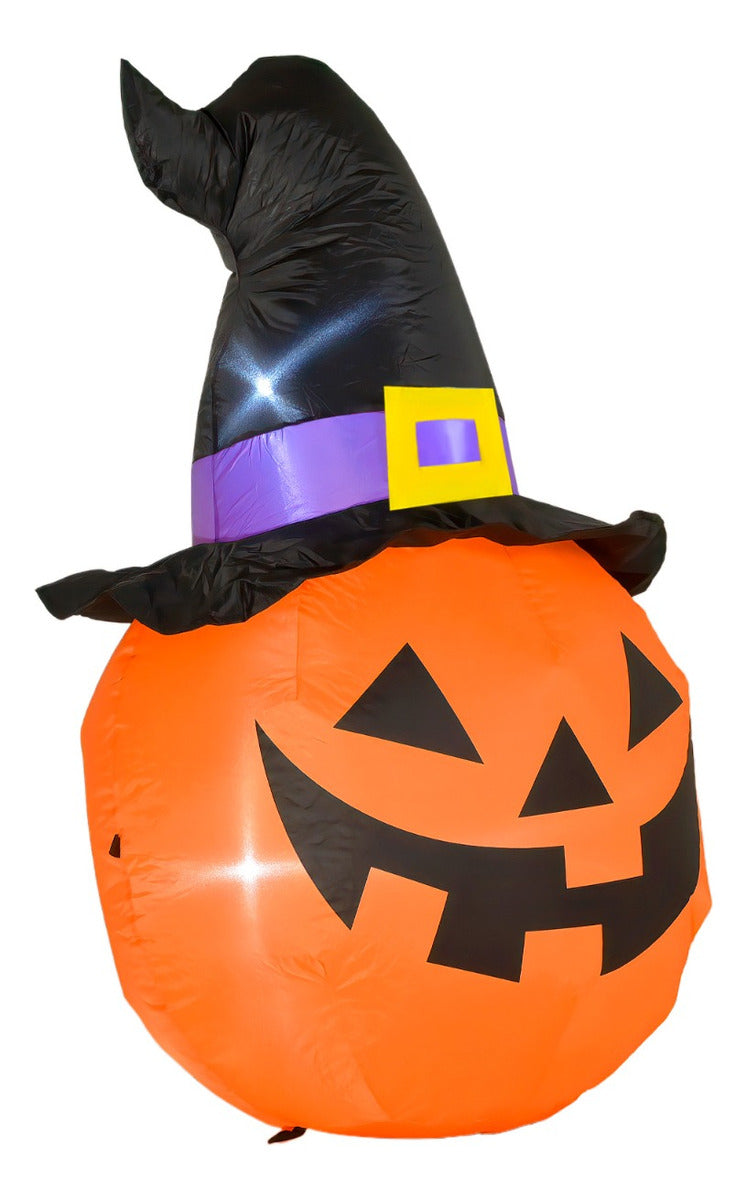 Inflable Halloween Cabeza Calabaza Embrujada Led 1.20 Mts