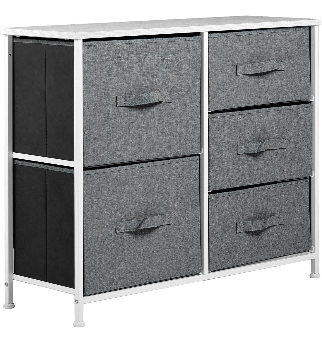 Mueble Cajonera Buro Organizador 5 Cajones Tela Moderno Color Gris