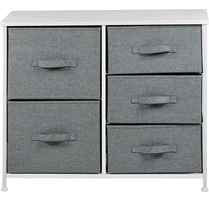 Mueble Cajonera Buro Organizador 5 Cajones Tela Moderno Color Gris