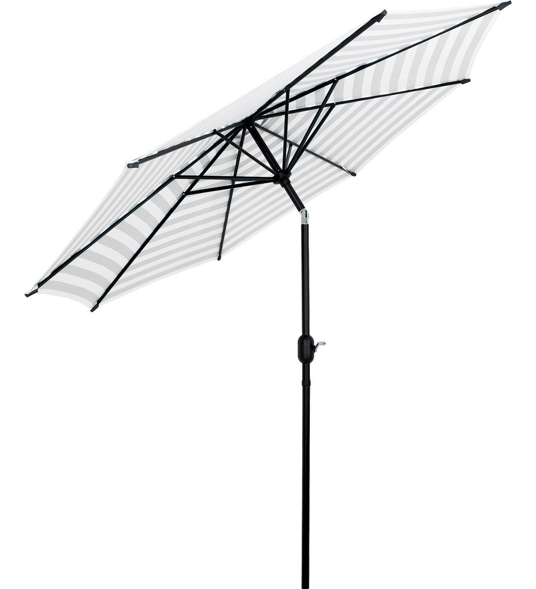 Sombrilla Playa Grande Exterior 2.70m Patio Base Contrapeso Color Negro Rayas