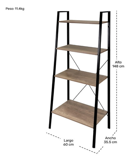 Librero Estante Tipo Escalera Minimalista 4 Niveles