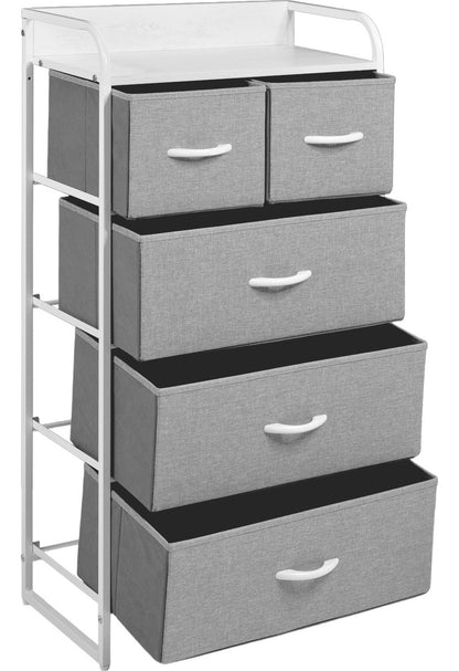 Mueble Buro Organizador Comoda 5 Cajoneras Tela Moderno Color Gris