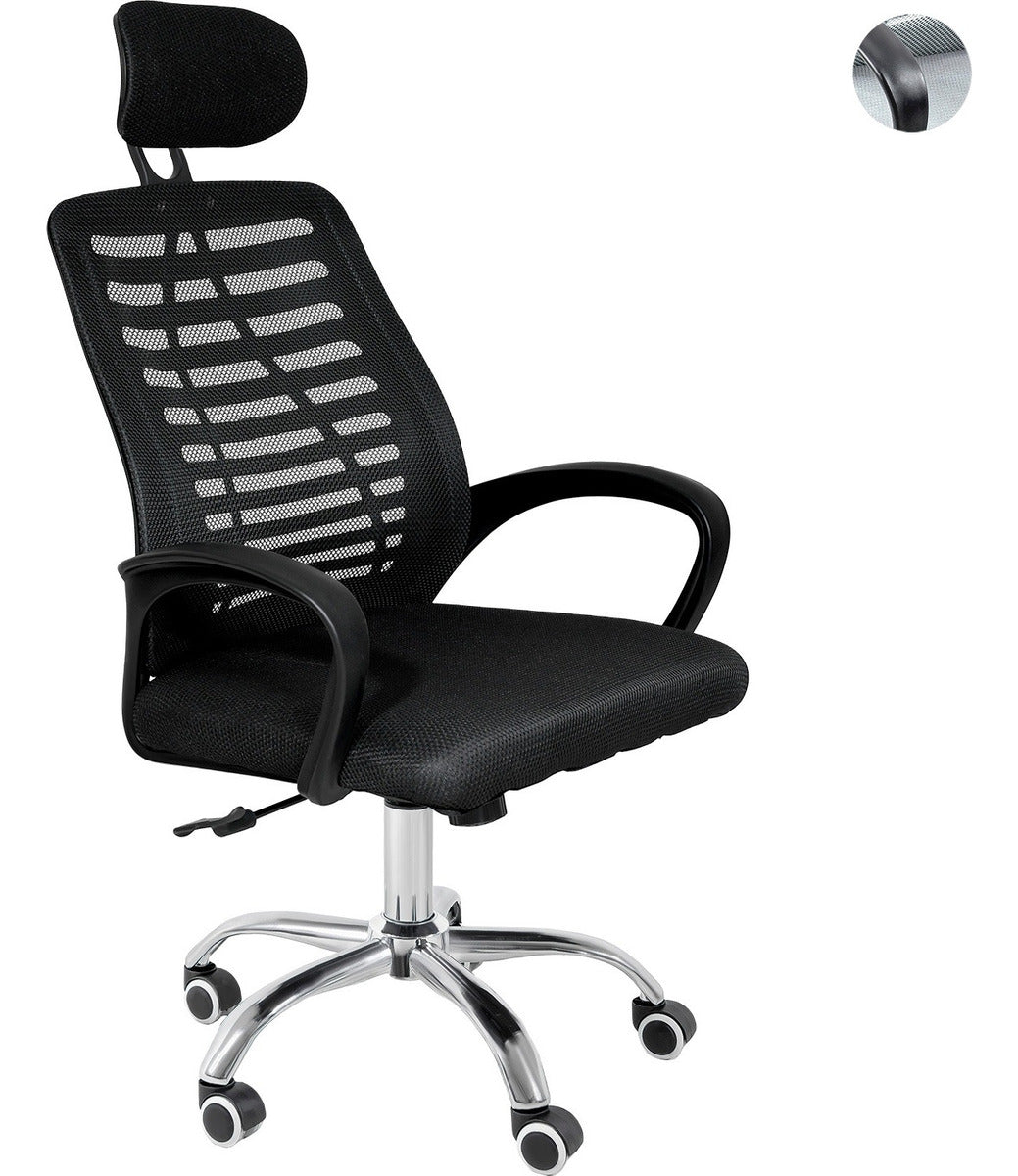 Silla De Oficina Alta Ejecutiva Escritorio Ajustable Mesh Negro