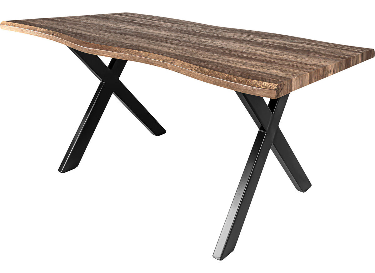 Mesa Comedor Rustica Tipo Madera 1.60m 6 Personas Acero