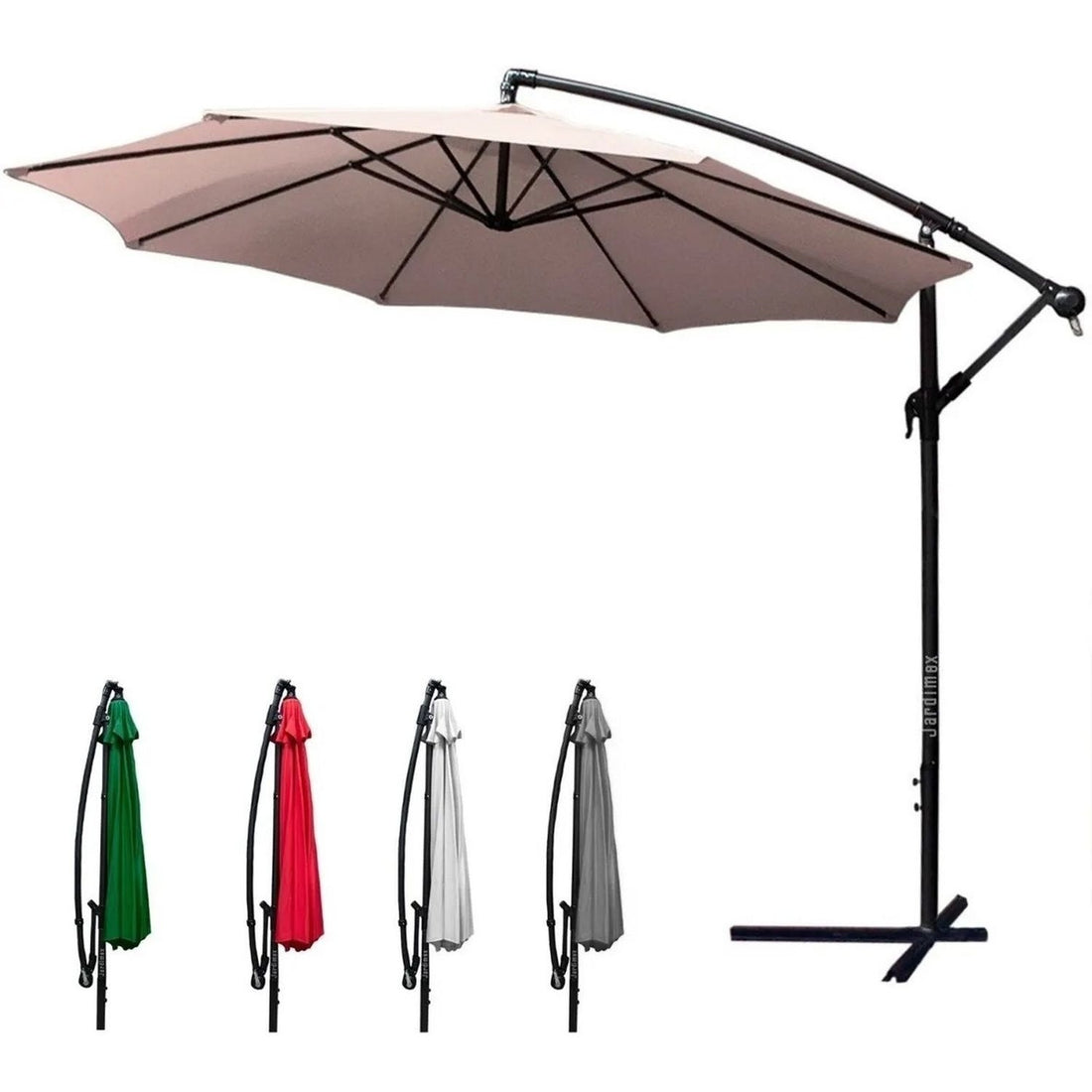 Sombrilla Jardin Playa Sol Angulo 3m Base Exterior Beige