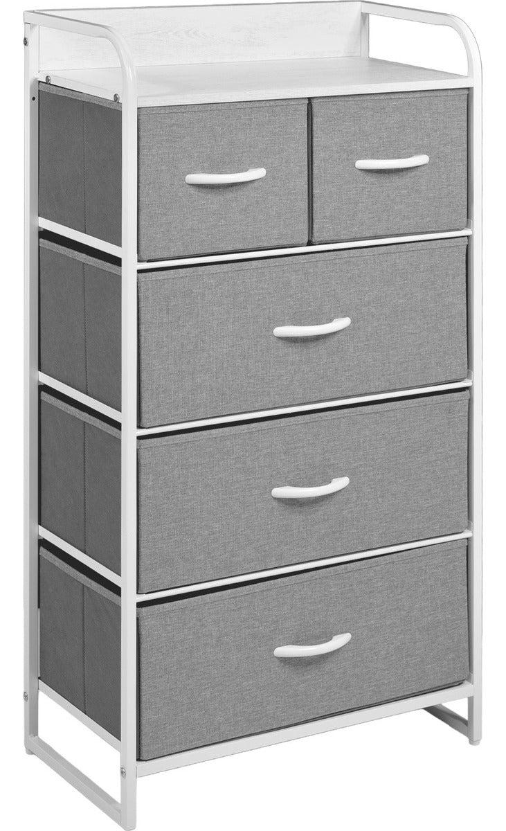 Mueble Buro Organizador Comoda 5 Cajoneras Tela Moderno Color Gris