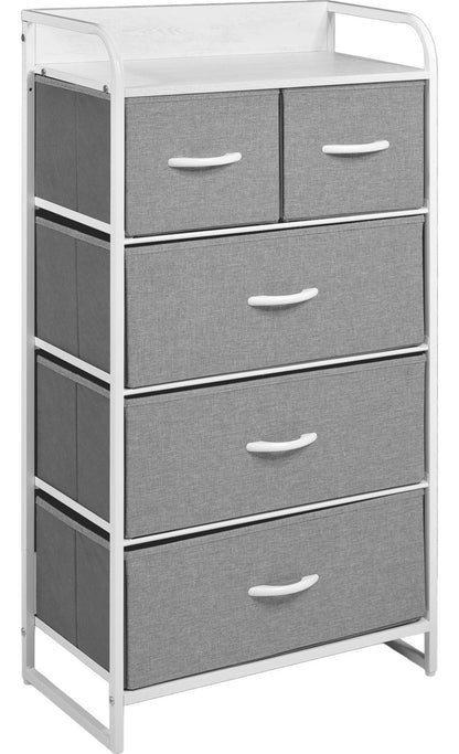 Mueble Buro Organizador Comoda 5 Cajoneras Tela Moderno Color Gris