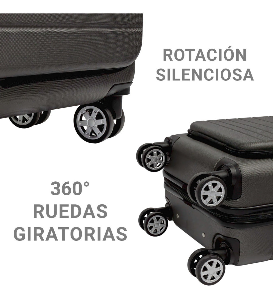 Set 2 Maletas Viaje Gris Cabina Avion 21 Y 18 4 Ruedas 360°