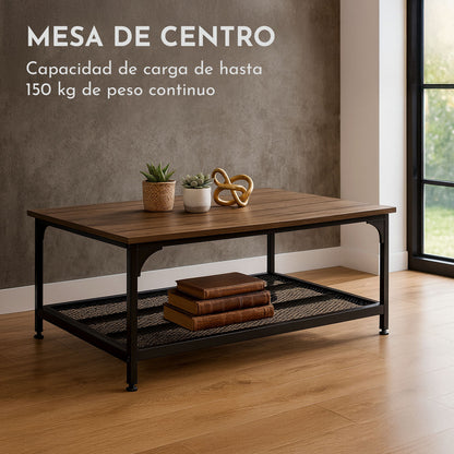 Mesa Centro Minimalista Industrial 100 X 60 X 47 Cm Acero