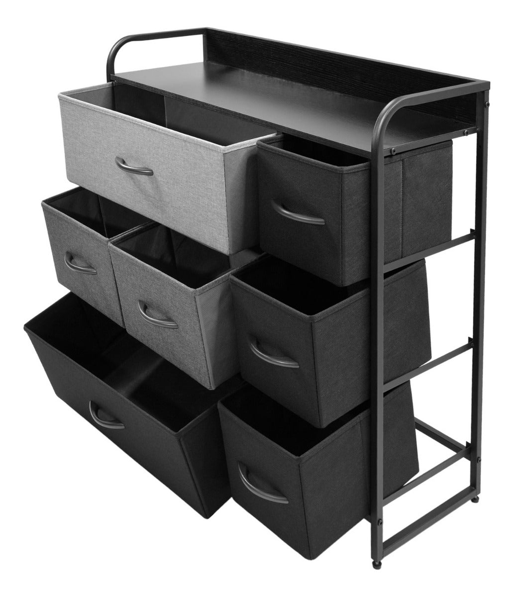 Mueble Buro Organizador Comoda Metal 7 Cajoneras Tela