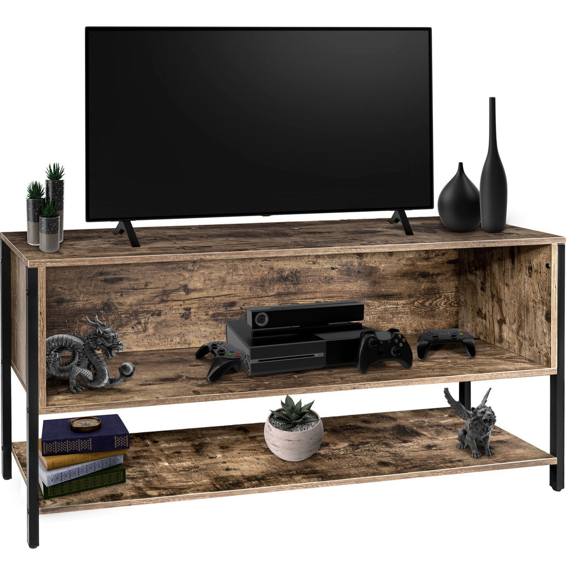 Mueble Tv 60 Indutrial 3 Niveles Moderno 1.2m Cafe