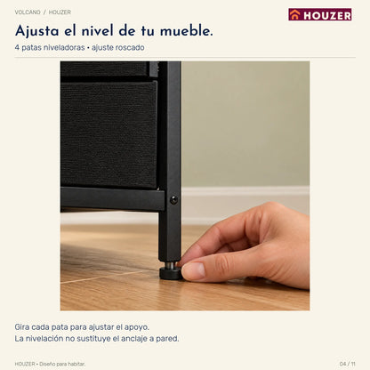 Comoda Cajonera Vertical 9 Cajones Organizador Ropa Recamara Negro