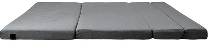 Sofa Cama Futon Sillon Plegable Foam 3 En 1 Matrimonial Gris Oscuro Liso