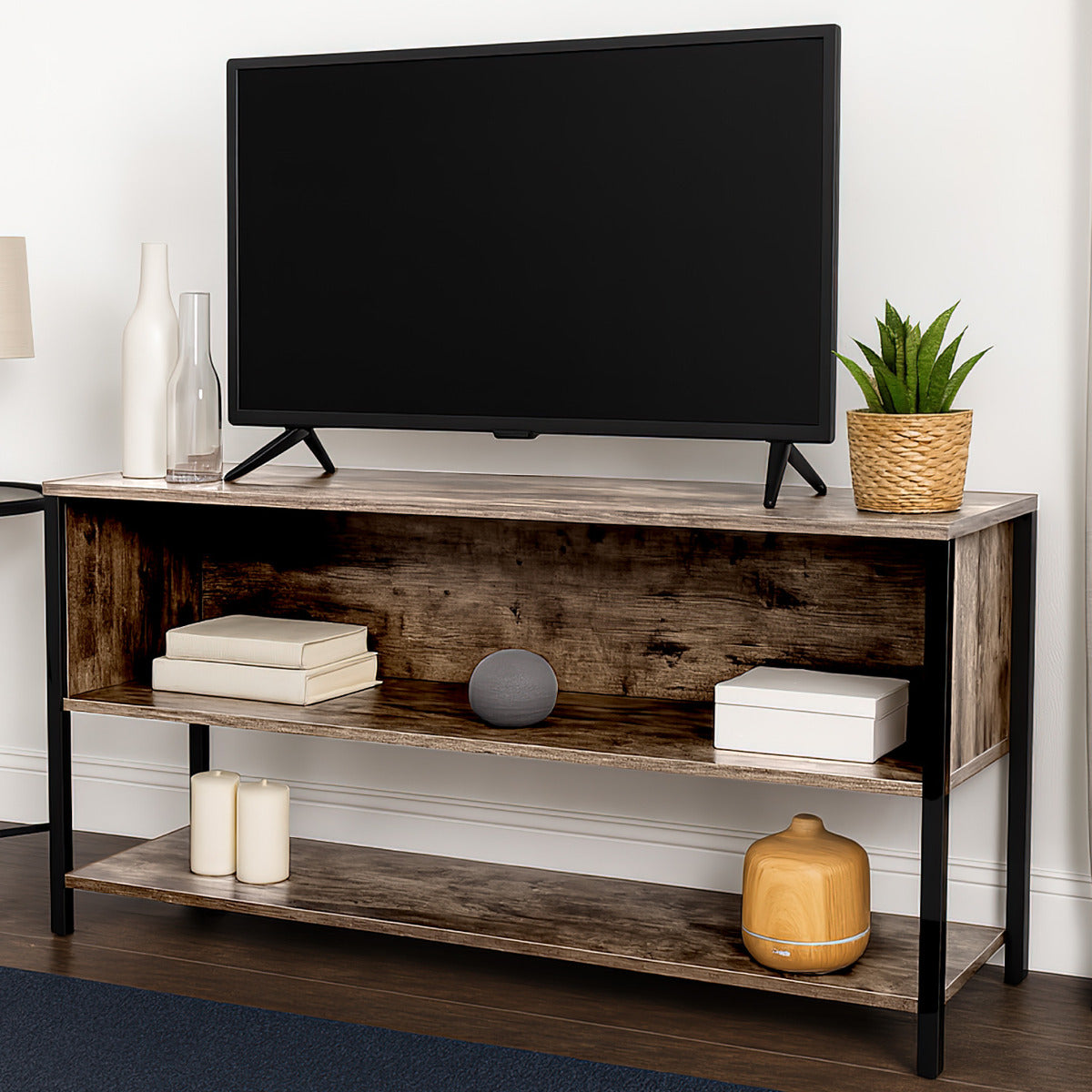 Mueble Tv 60 Mesa 3 Niveles 1.20m Moderno Organizador Cafe