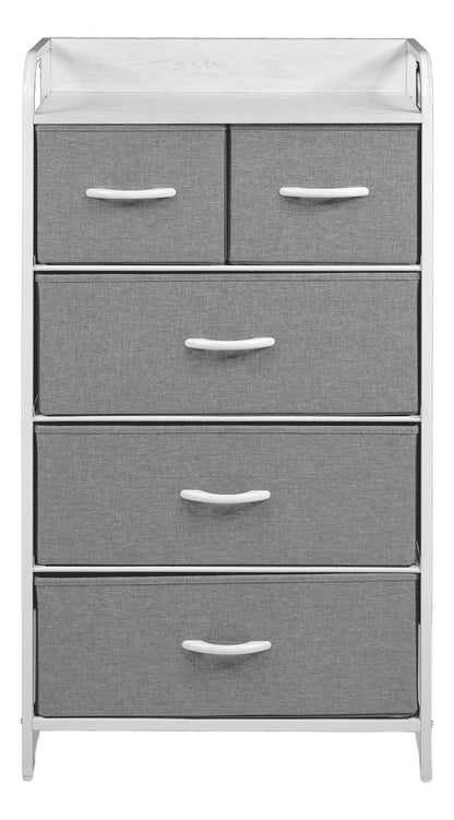 Mueble Buro Organizador Comoda 5 Cajoneras Tela Moderno Color Gris