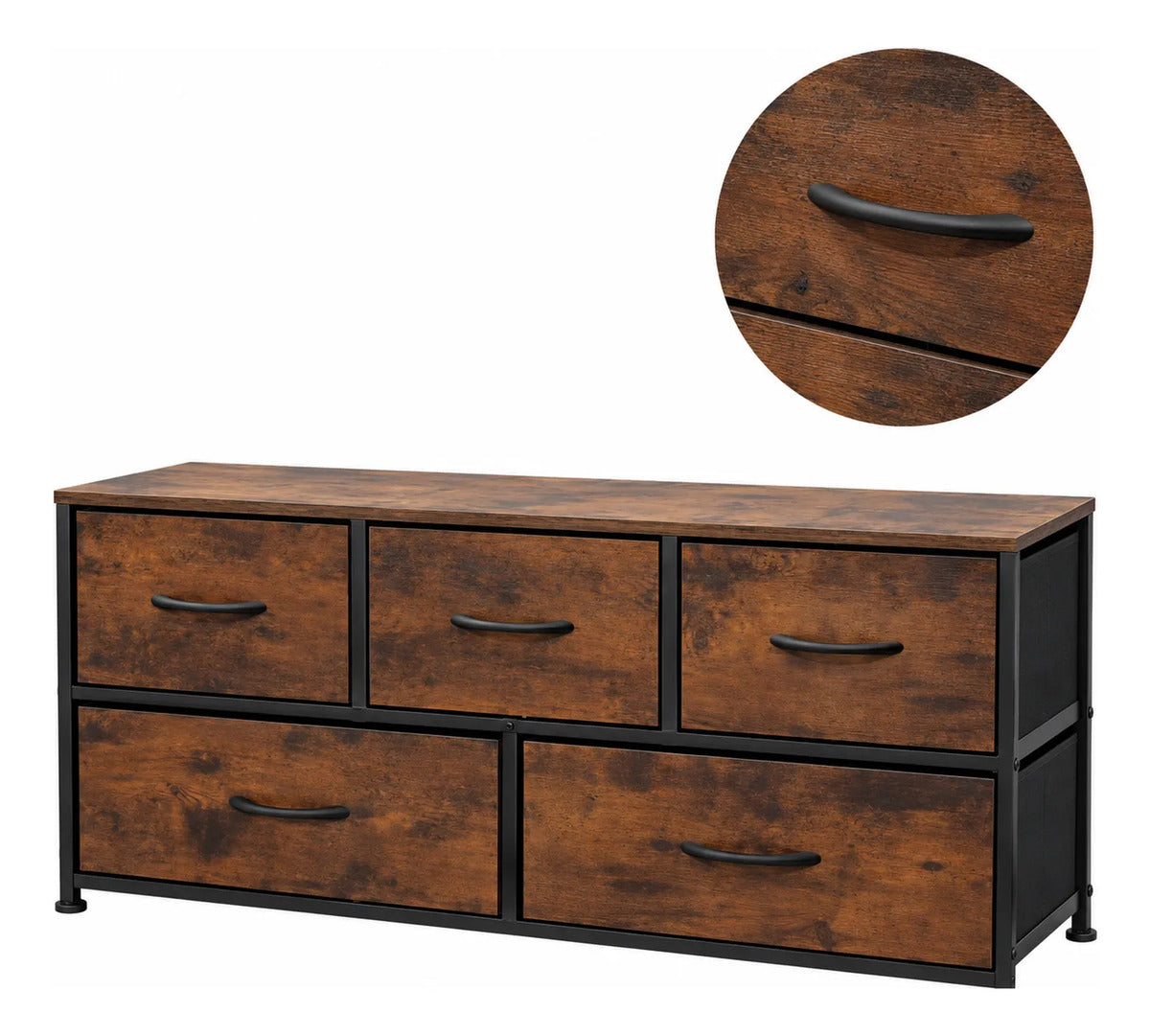 Comoda Cajonera Horizontal 5 Cajones Organizador Acero Country