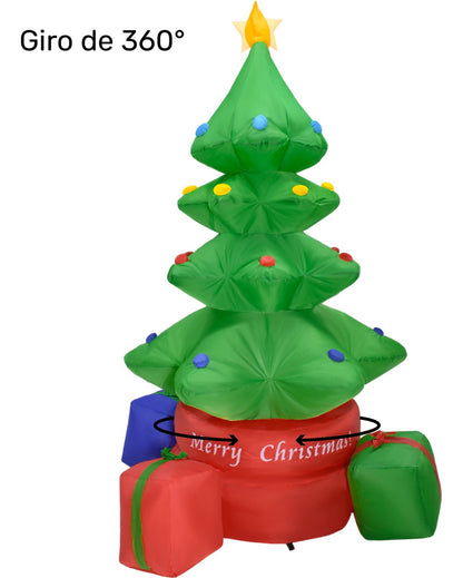 Inflable Navidad Arbol Giratorio 360° 2.2m Decoracion Led