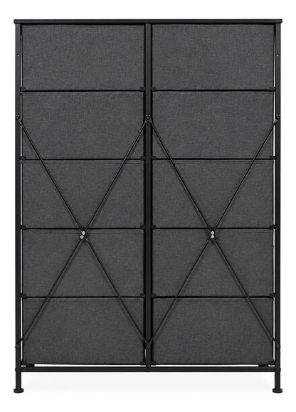 Comoda 10 Cajones Estructura Acero Cajonera Organizadora Negro