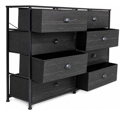 Comoda Cajonera 8 Cajones Mueble Organizador Ropa Negro Negro
