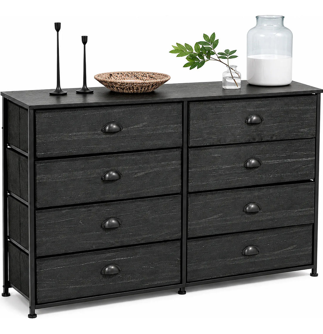 Comoda Cajonera 8 Cajones Mueble Organizador Ropa Negro Negro