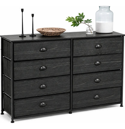 Comoda Cajonera 8 Cajones Mueble Organizador Ropa Negro Negro