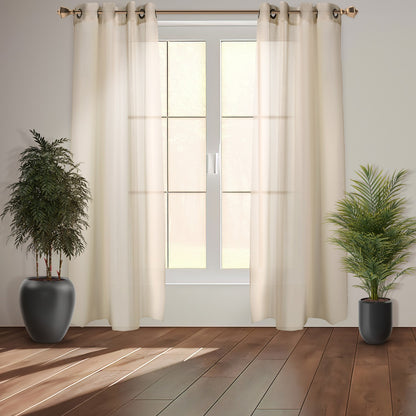 Cortinas Traslucidas Lino Texturizado Ventanas 270x215cm 2pz