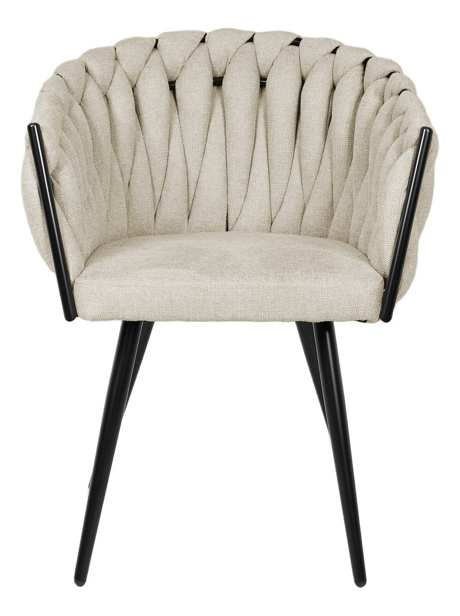 Set 2 Sillas Comedor Patron Tejido Elegante Moderno