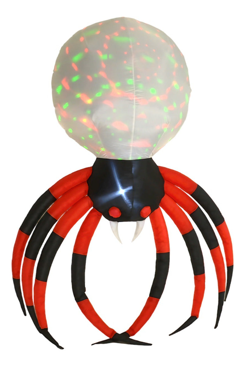 Inflable Halloween 2.3 Mts Araña Gigante Spider Luz Led