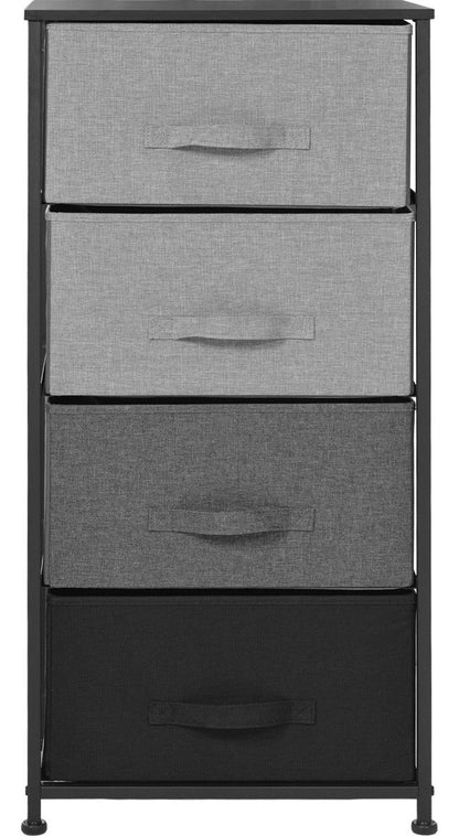 Mueble Buro Organizador Comoda 4 Cajones Tela Moderno Negro