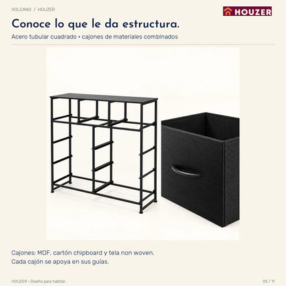 Comoda Cajonera Vertical 9 Cajones Organizador Ropa Recamara Negro