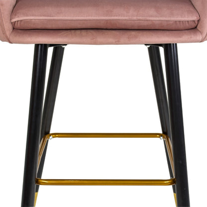Sillas Altas Tapizadas Banco Terciopelo Velvet Rosa Set 4