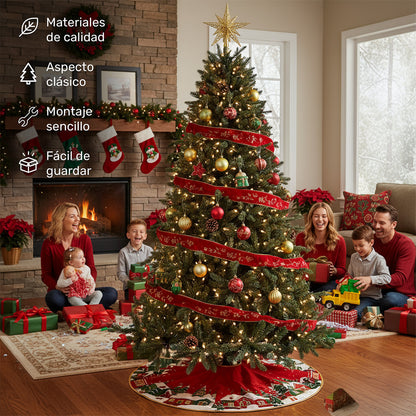 Arbol Navidad 2.10m Doble Rama Abeto Pino Navideño Premium