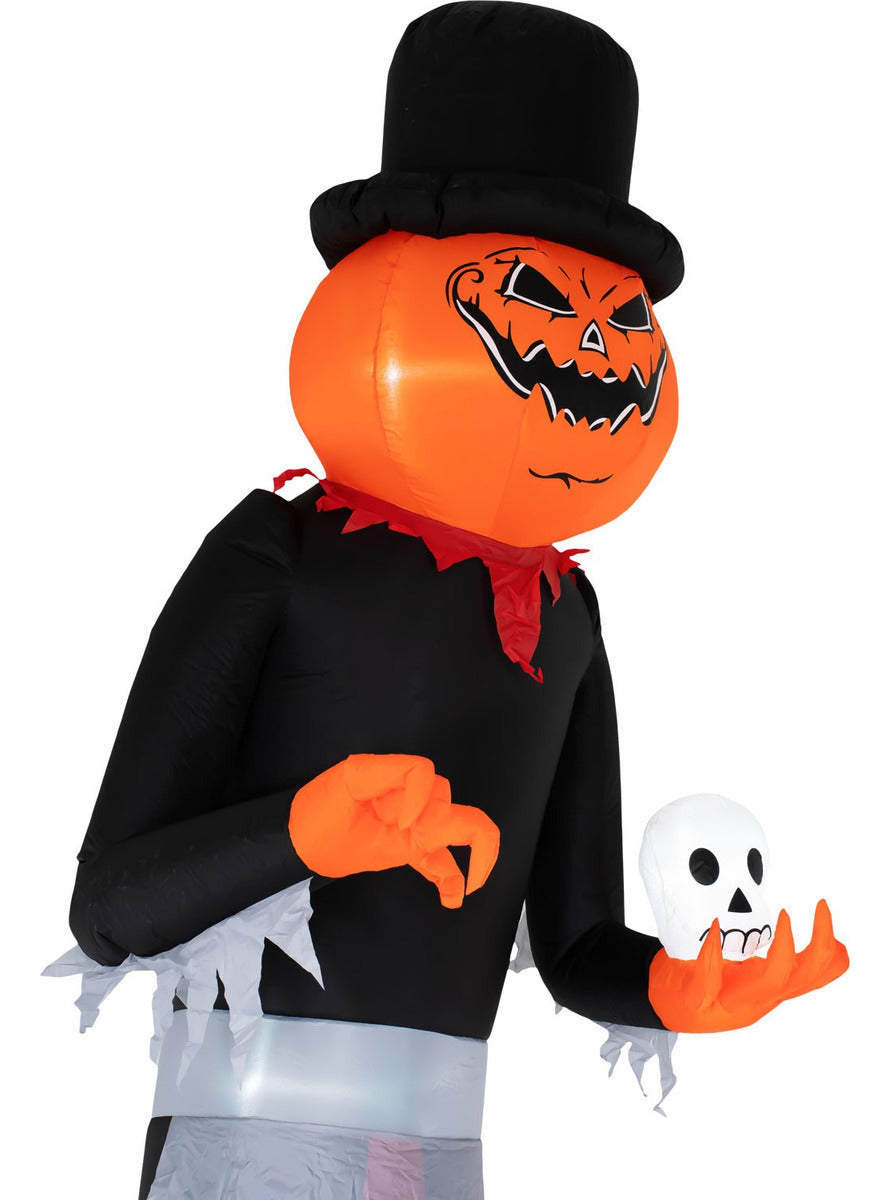 Inflable Halloween Gigante Hombre Calabaza 3.50m Luces Led