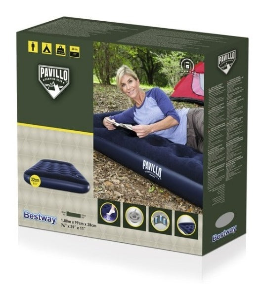 Bestway Colchón De Aire Single Mattress Azul Color Azul