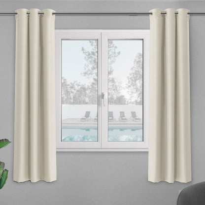 Cortina Blackout Corta Ventanas Hogar 214x160 2 Piezas Beige