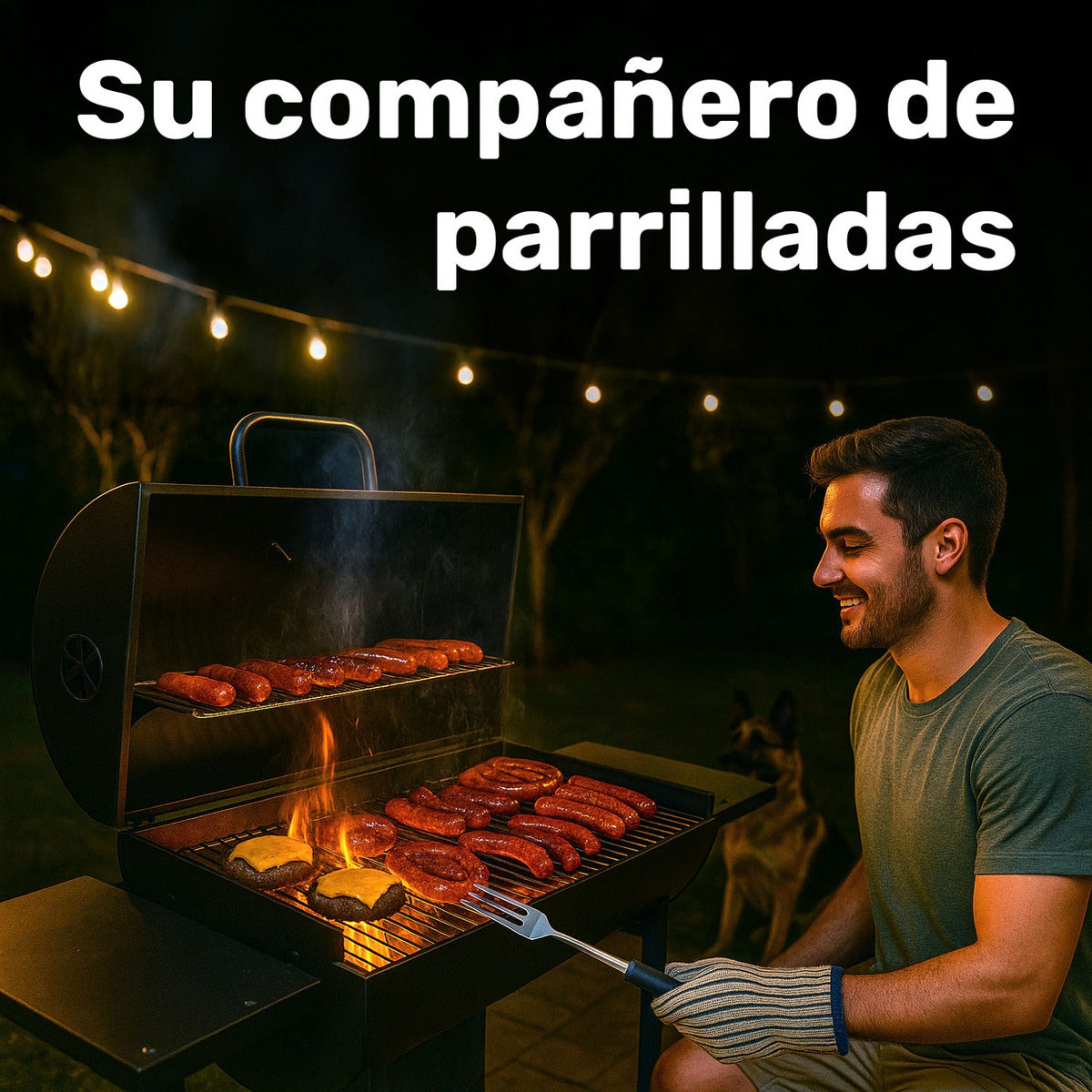 Asador Carne Parrilla Carbon Bbq Movil Termometro Cenicero