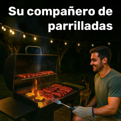 Asador Carne Parrilla Carbon Bbq Movil Termometro Cenicero