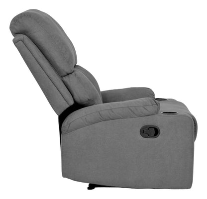 Sillón Reclinable Reposet Moderno Minimalista Sala Gris Diseño De La Tela Liso