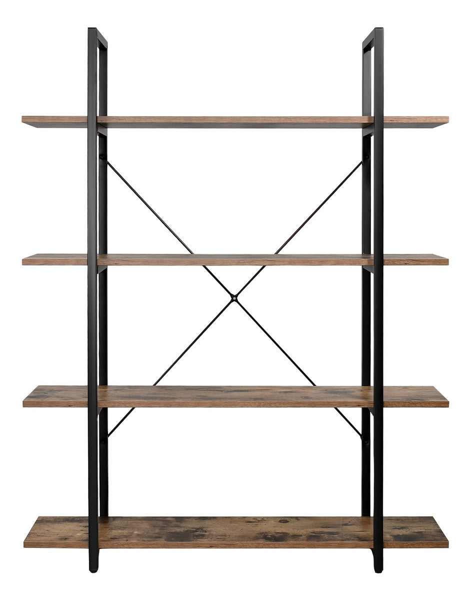 Librero Madera Estante Minimalista 4 Repisas Tipo Boho Color Counrty