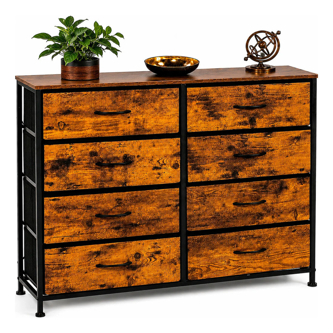 Comoda Cajonera Industrial Country 8 Cajones Organizador Marrón