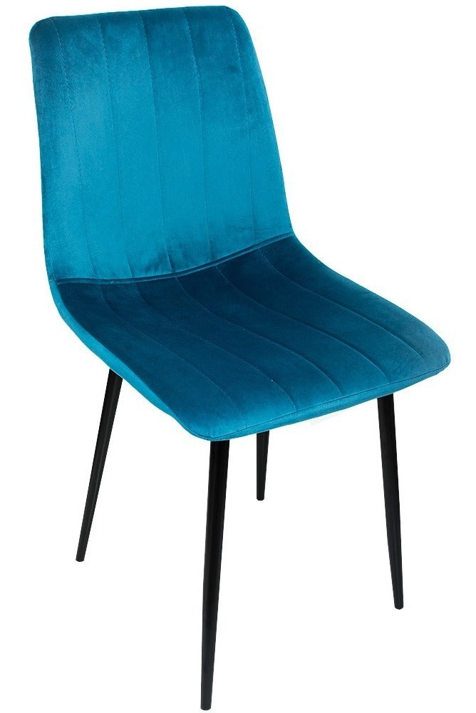 Silla Comedor Eames Tapizada Azul Vintage Hogar Moderna