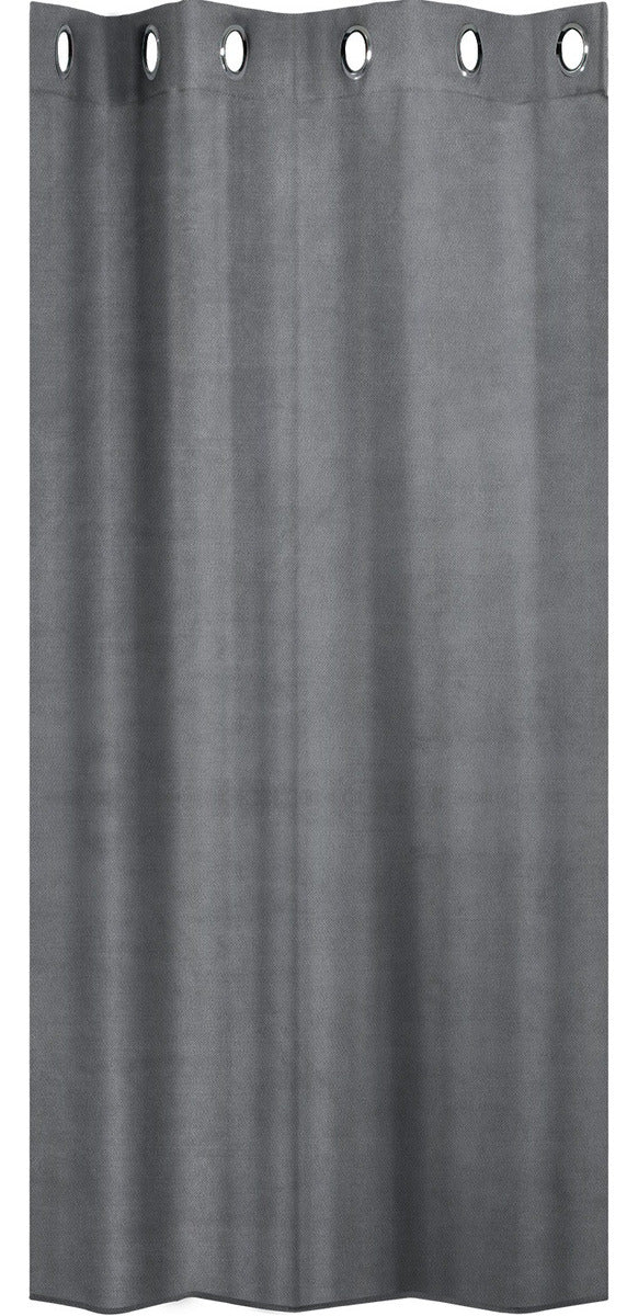 Cortina Blackout Gris Aterciopelado Hogar 274x219cm 2 Piezas Gris