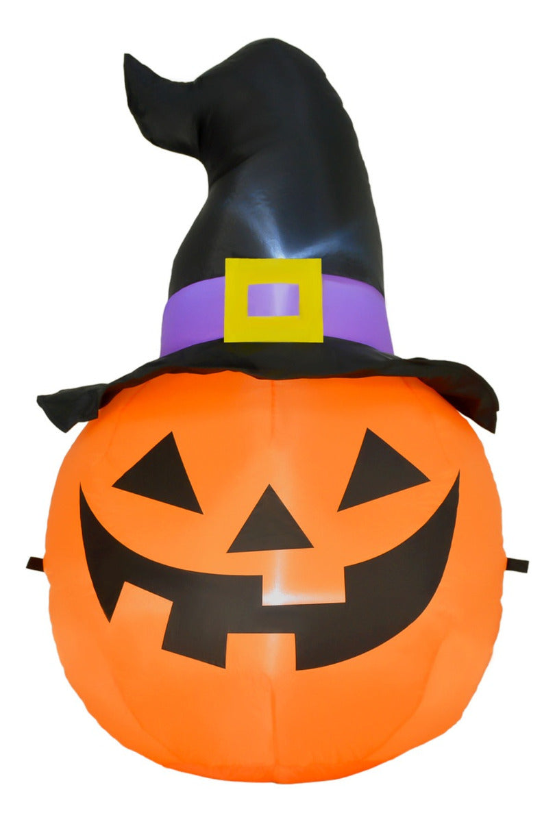 Inflable Halloween Cabeza Calabaza Embrujada Led 1.20 Mts