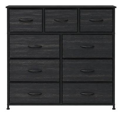 Comoda Cajonera 9 Cajones Tela Marco Acero Organizador Gris