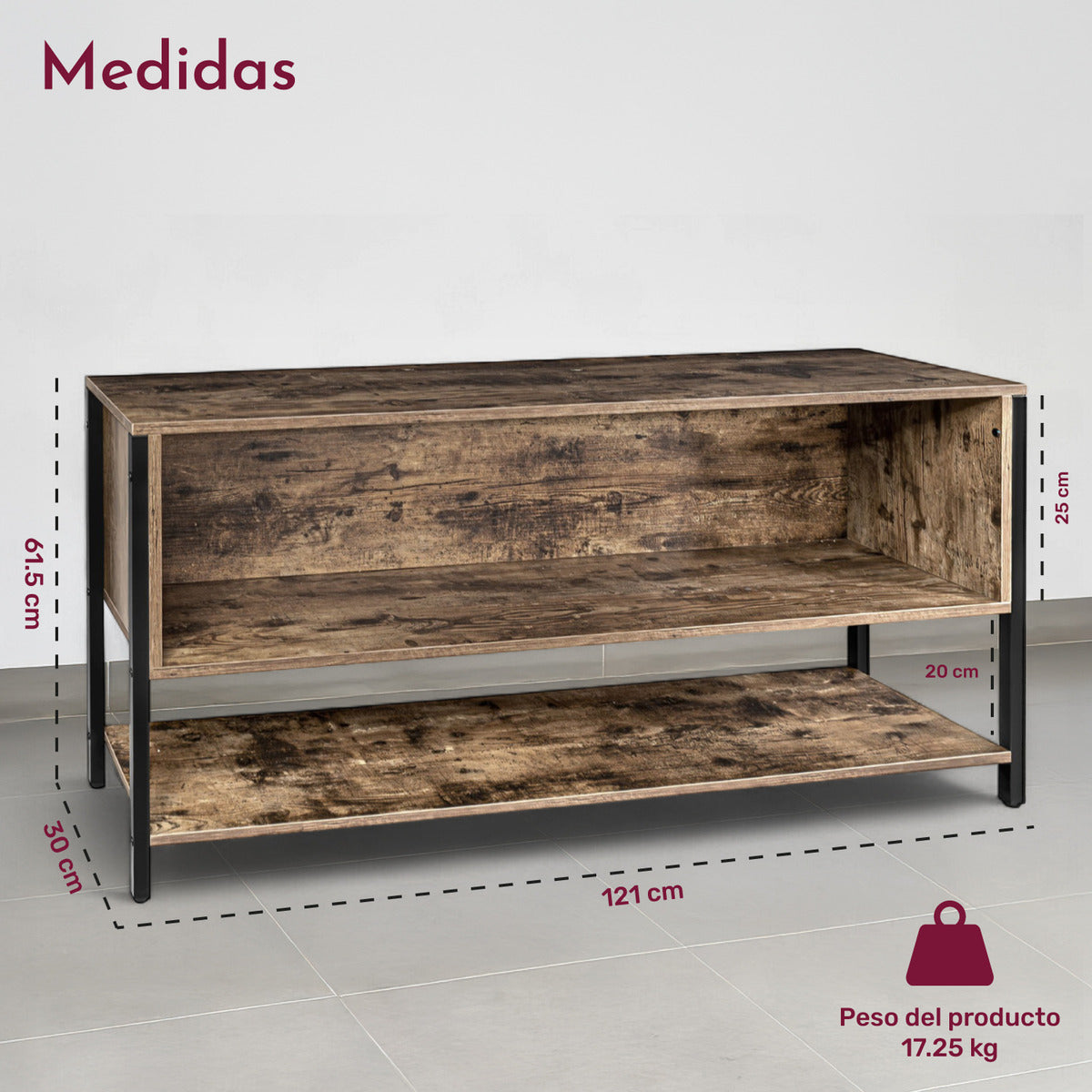 Mueble Tv 60 Mesa 3 Niveles 1.20m Moderno Organizador Cafe