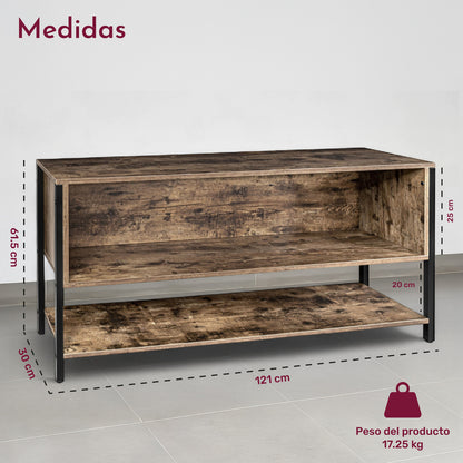 Mueble Tv 60 Mesa 3 Niveles 1.20m Moderno Organizador Cafe
