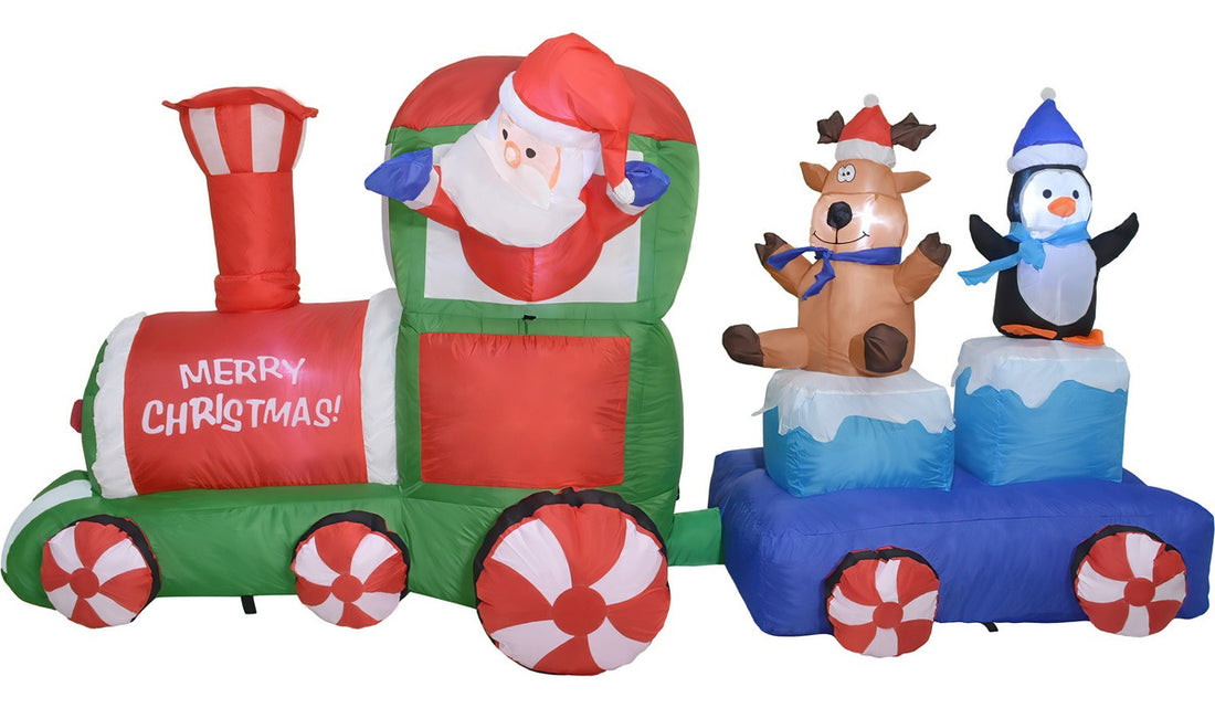 Inflable Navidad Tren Navideño 2.2m Decoracion Luz Led